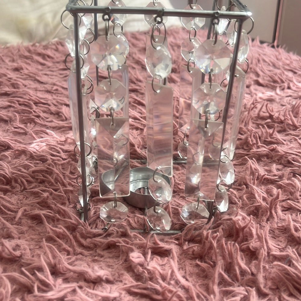 Crystal glass candle holder